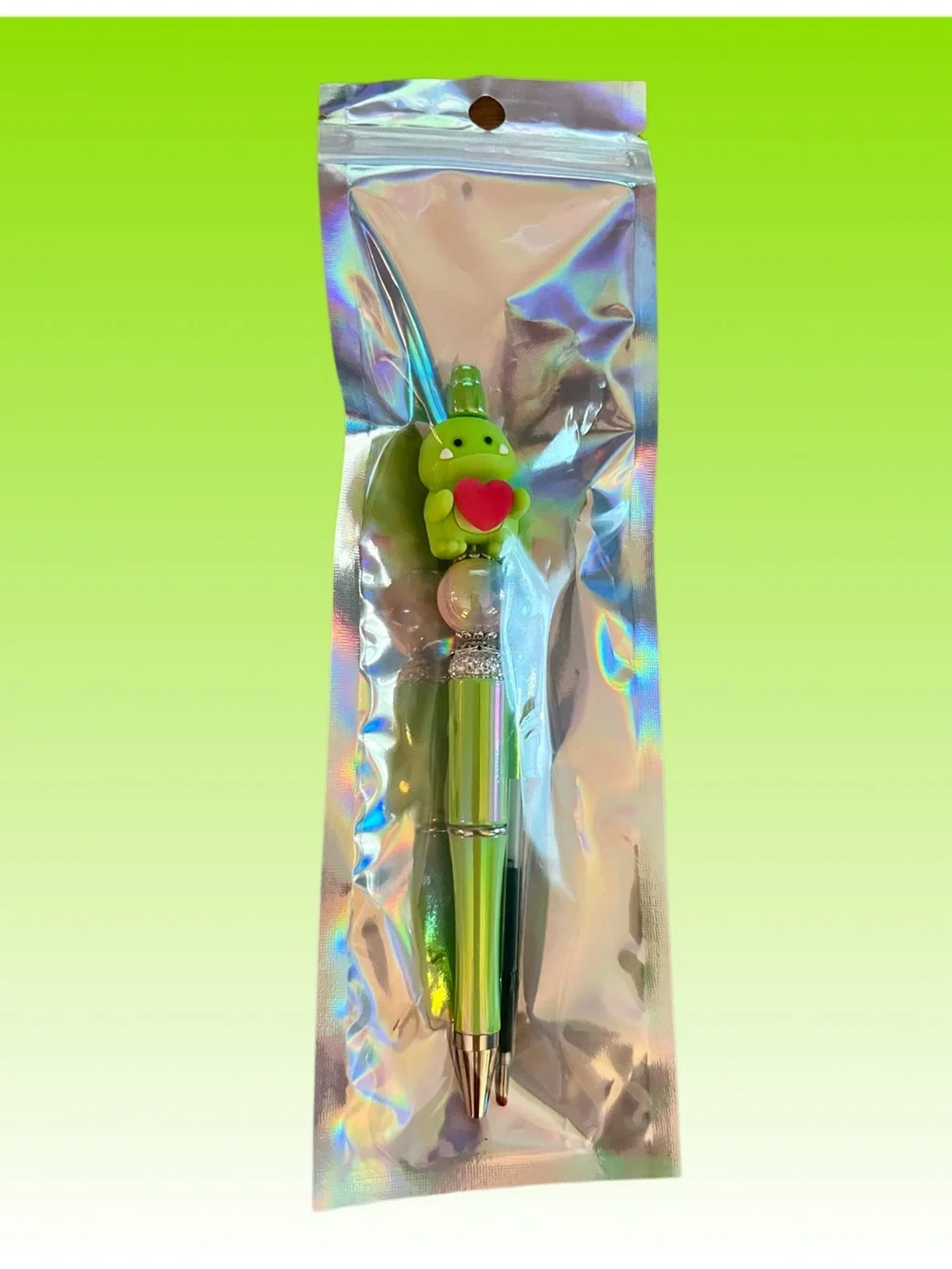 Green Cute Monster Heart Top Ballpoint Pen